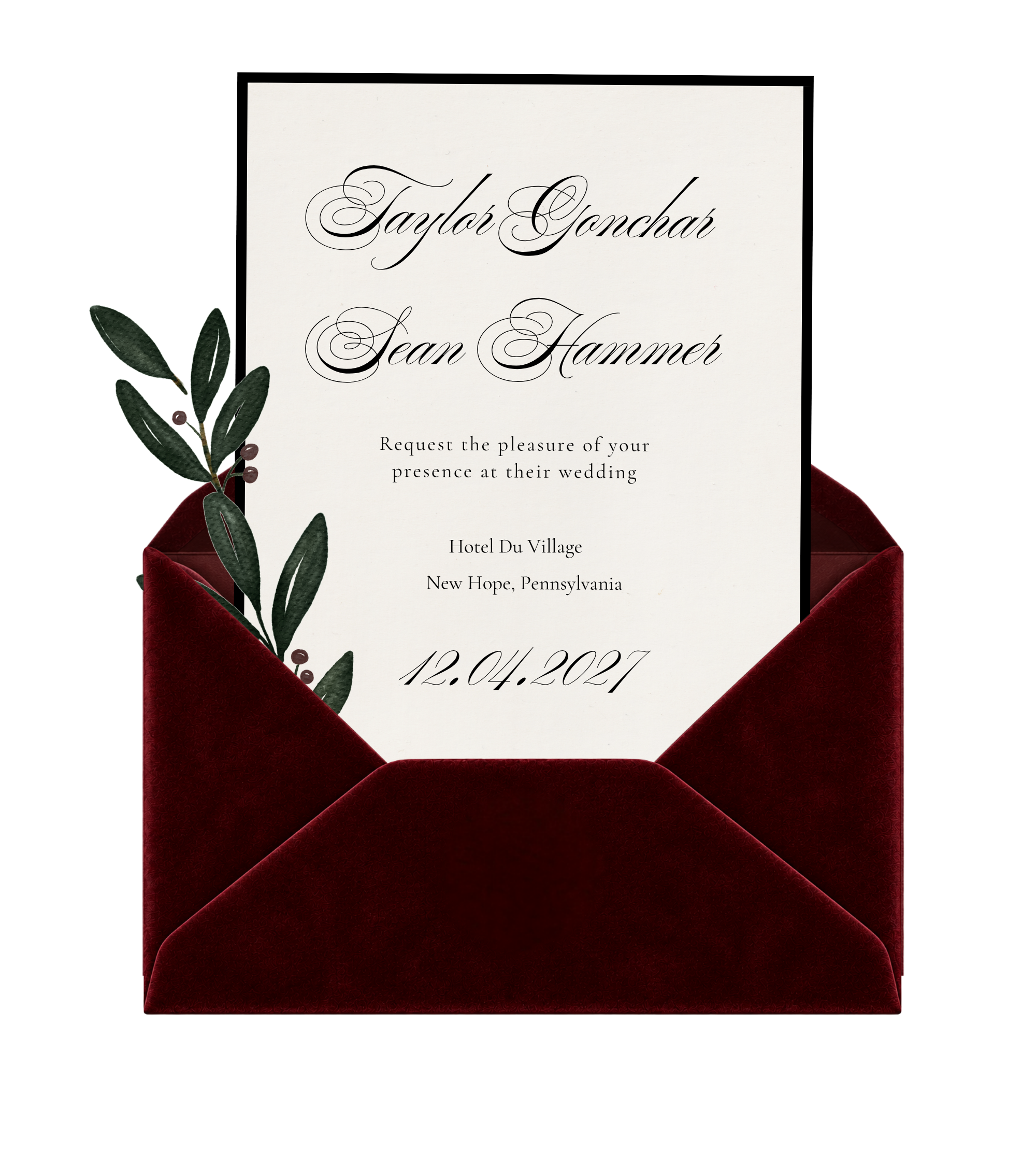 Taylor and Sean wedding invitation
